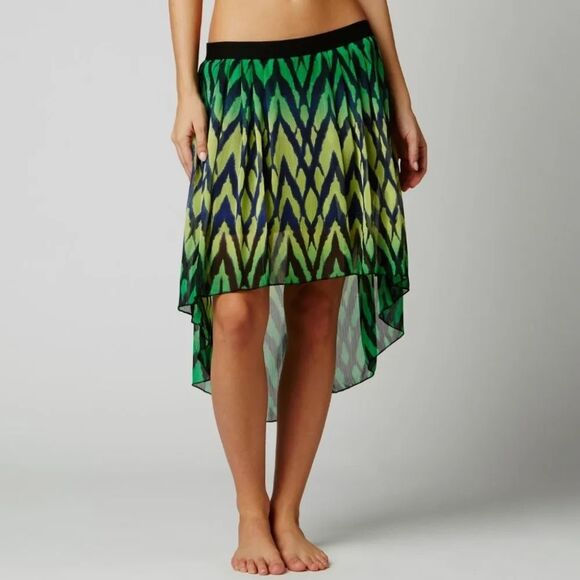 Fox Dresses & Skirts - Fox Racing Green Sheer Desire High Low Skirt Size Small